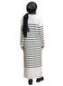 White Long - Striped Dress - Khotwh